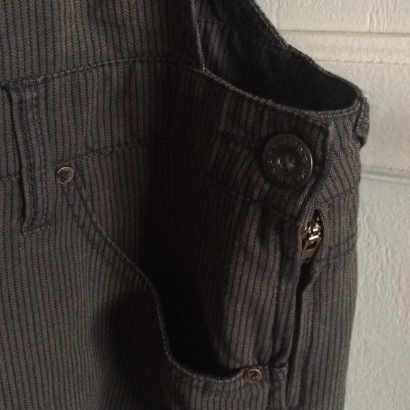 Free People Pinstripe Shortalls Shorts size 10 - Picture 4 of 7